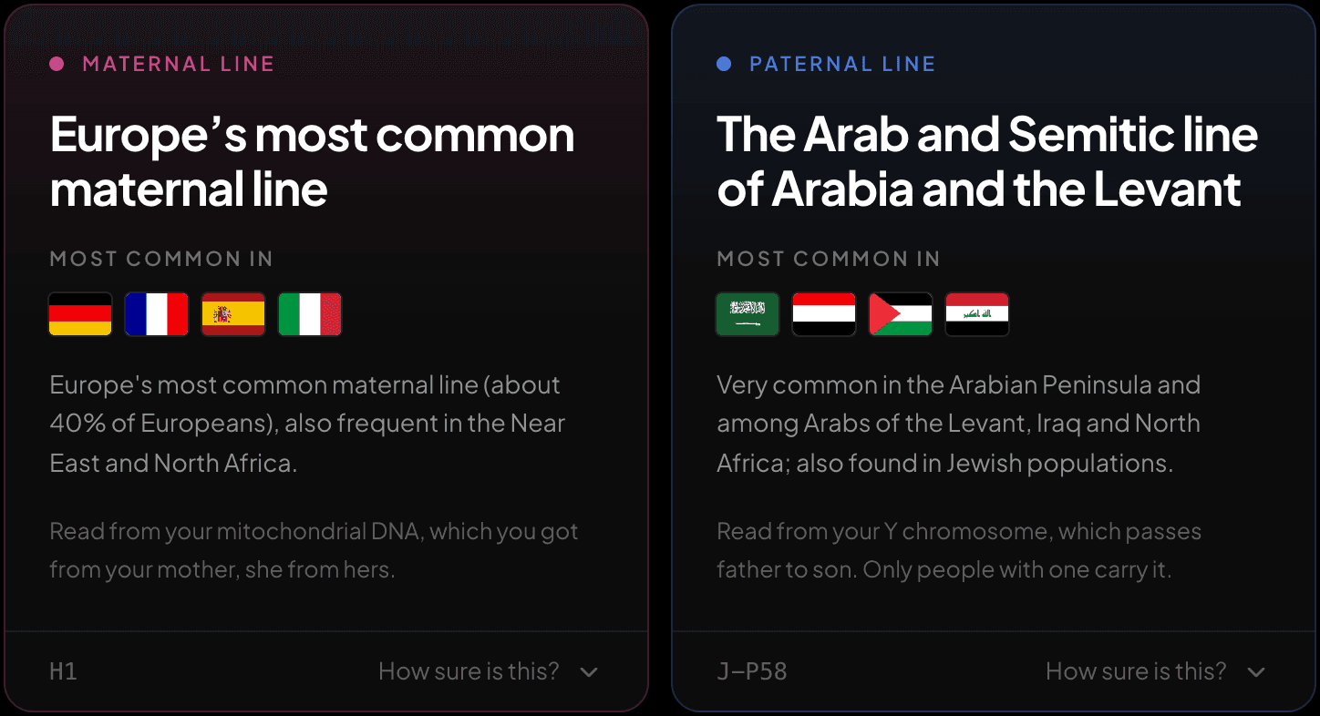 Maternal and paternal lines